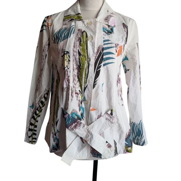 Marni Abstract Patterned Belted Shirt Jacket S - Picture 2 of 12